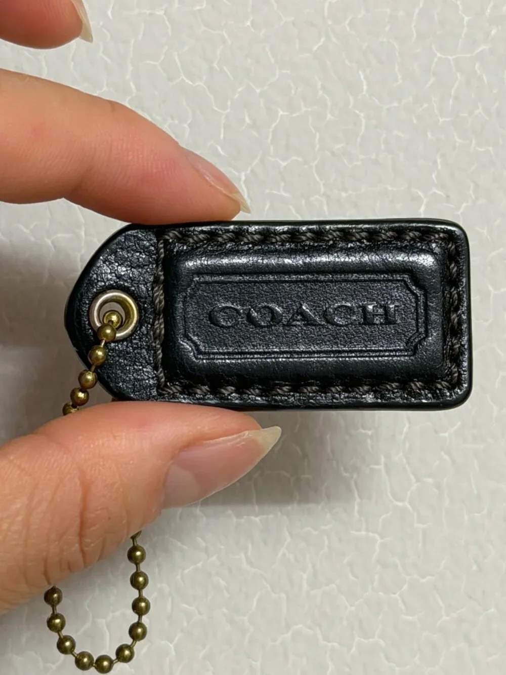 Black Y2K Vintage Coach Hang Tag with Gold Chain (rare)